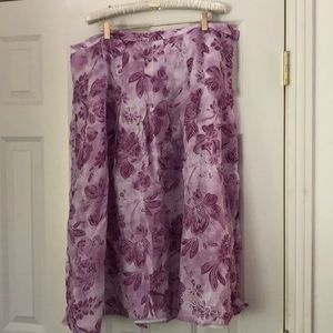 J. Jill Dark Red & Rose Linen Maxi-Skirt.18191